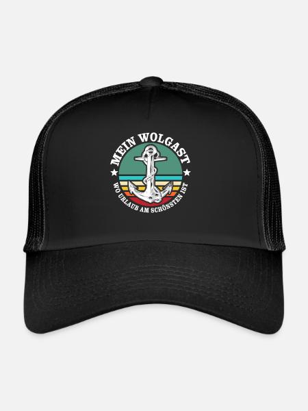 Wolgast Urlaub - Trucker Cap - Schwarz/Schwarz