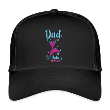 Fête d’anniversaire sirène famille assortie - Casquette trucker  - noir/noir - Devant
