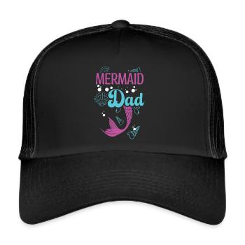 Fête d’anniversaire sirène famille assortie - Casquette trucker  - noir/noir - Devant