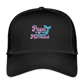 Fête d’anniversaire sirène famille assortie - Casquette trucker  - noir/noir - Devant