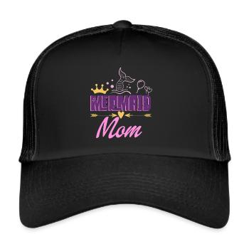 Fête d’anniversaire sirène famille assortie - Casquette trucker  - noir/noir - Devant