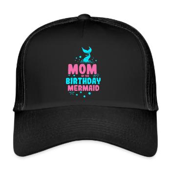 Fête d’anniversaire sirène famille assortie - Casquette trucker  - noir/noir - Devant