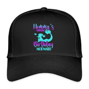 Fête d’anniversaire sirène famille assortie - Casquette trucker  - noir/noir - Devant