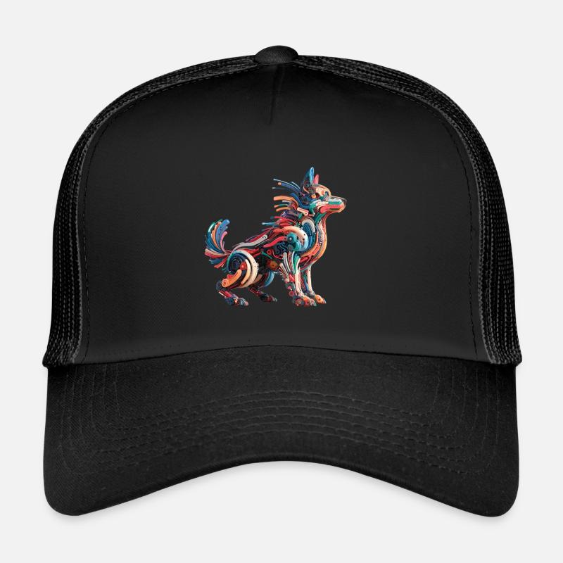 Farbenfroher abstrakter Roboterhund Trucker Cap