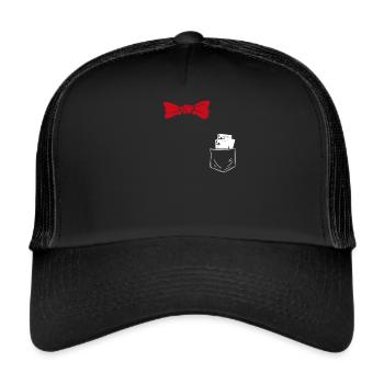 Costume Substitute Illusionist Card Tricks Card Magic - Trucker Cap - black/black - Front