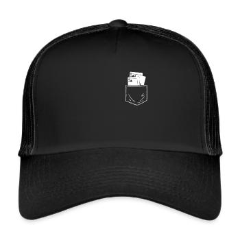 Costume Replacement Card Magic Breast Pocket Card Game - Trucker Cap - black/black - Front