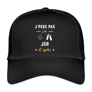 je peux pas j'ai jdr apéro humour - Casquette trucker  - noir/noir - Devant