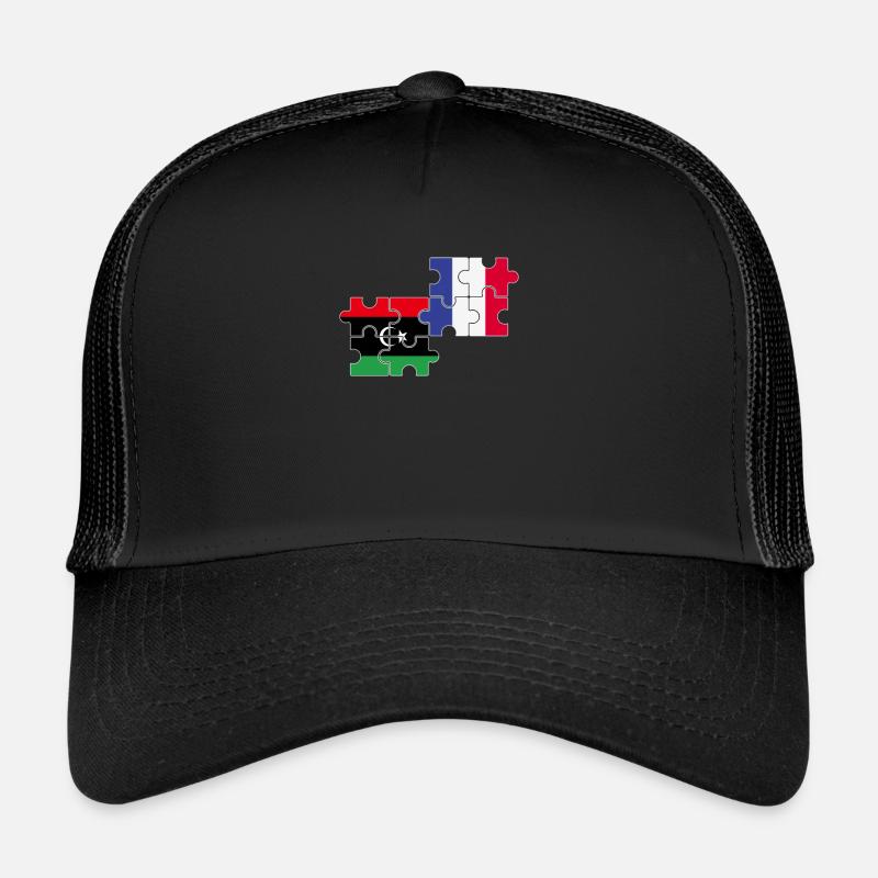 Libye France Drapeau Français Libyen Casquette trucker 
