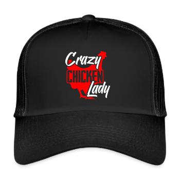 Amoureux de la poule Fermier Poulailler Amoureux de la poule - Casquette trucker  - noir/noir - Devant