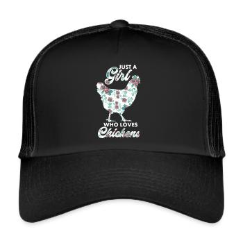 Amoureux de la poule Fermier Poulailler Amoureux de la poule - Casquette trucker  - noir/noir - Devant