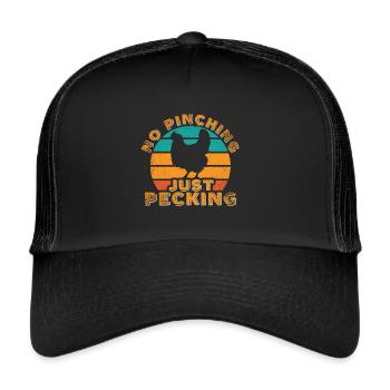 Amoureux de la poule Fermier Poulailler Amoureux de la poule - Casquette trucker  - noir/noir - Devant