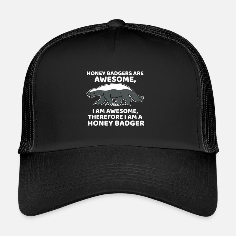 Ich bin ein Honigdachs - Trucker Cap - Schwarz/Schwarz