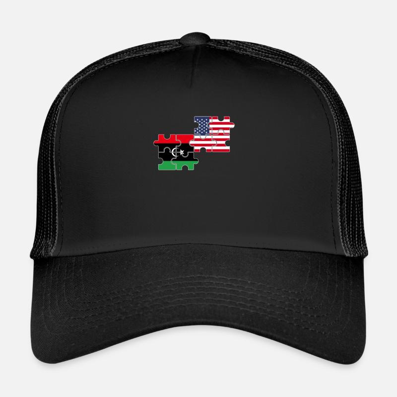 Libye, États-Unis, drapeau, américain, libyen Casquette trucker 