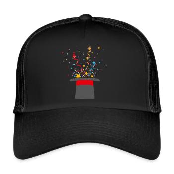 Sorcerer's Hat, Street Mage, Magician, Magician - Trucker Cap - black/black - Front