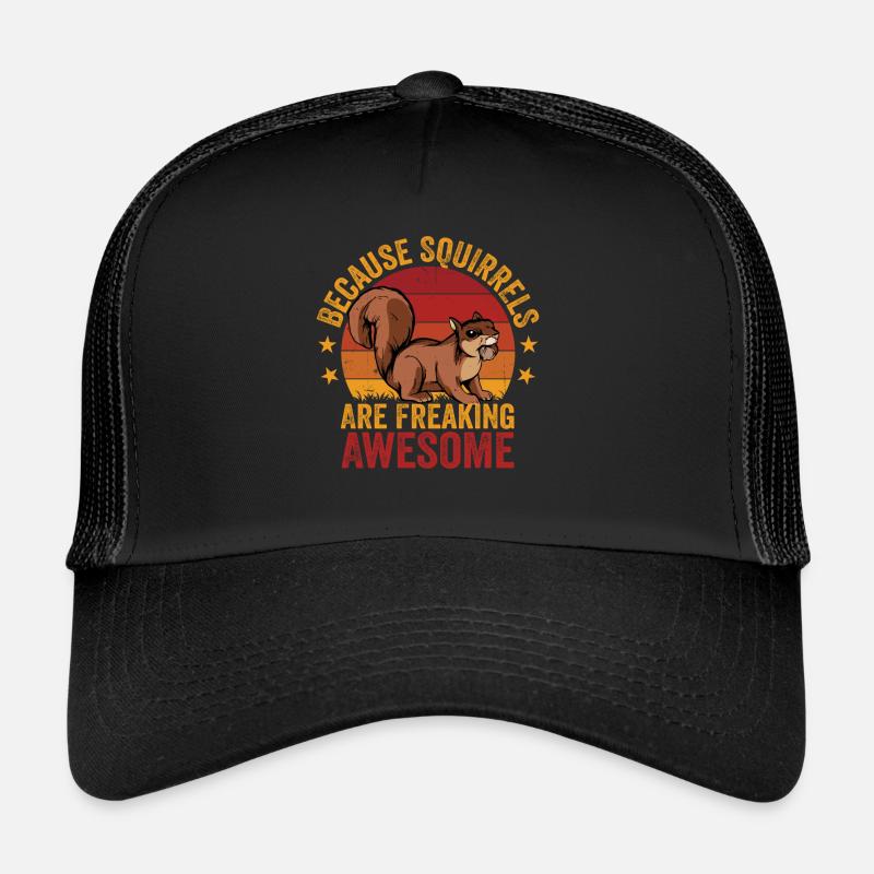 Vintage Because Squirrels Are Awesome Retro Funny Trucker Cap