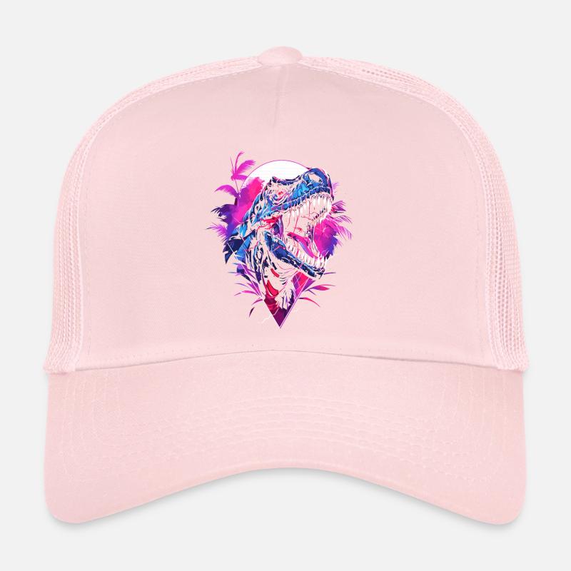 Synthwave T Rex Trucker Cap