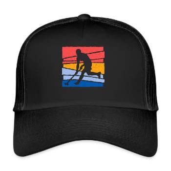 Hockey Vintage Hockey Joueur Hockey sur gazon enfants - Casquette trucker  - noir/noir - Devant