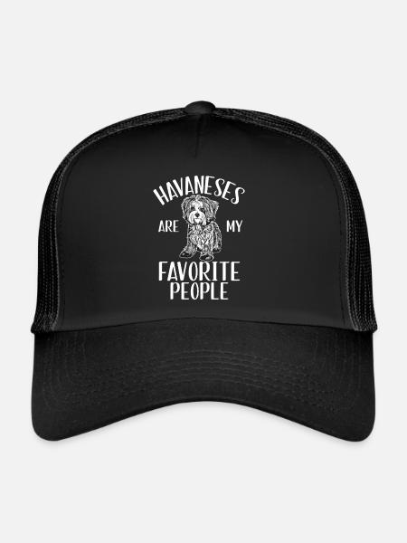 Cadeaux pour les amoureux des chiens bichons havanais - Casquette trucker  - noir/noir - Devant