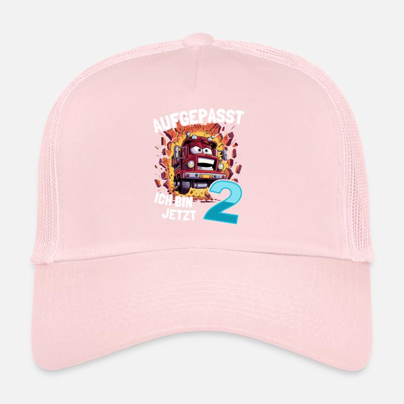 Aufgepasst Ich bin jetzt 2 Geburtstag Feuerwehauto Trucker Cap