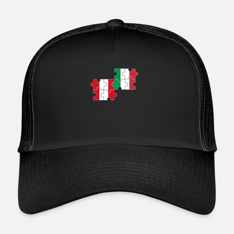 Pérou Italie Drapeau Italiens Péruviens Casquette trucker 