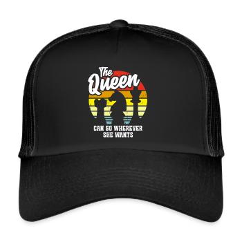 Schachspieler Stücke Schachliebhaber Mädchen - Trucker Cap - Schwarz/Schwarz - Vorne