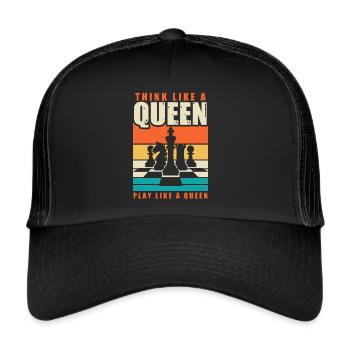 Schachspieler Stücke Schachliebhaber Mädchen - Trucker Cap - Schwarz/Schwarz - Vorne