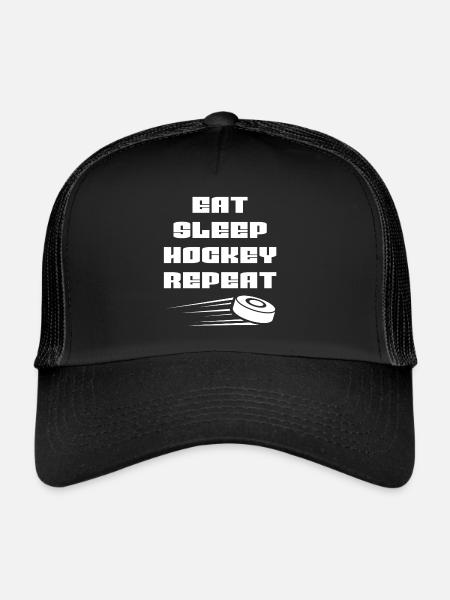 Joueur de hockey sur glace Fan de hockey Équipe de hockey sur glace Hockey sur glace - Casquette trucker  - noir/noir - Devant