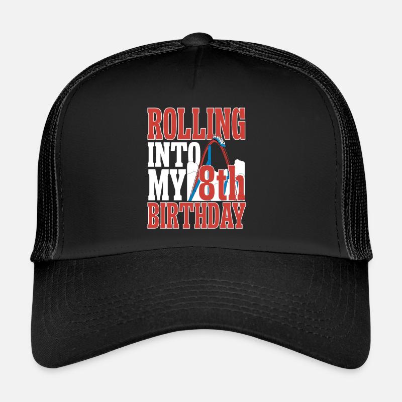 Achterbahn Rollercoaster Freizeitpark - Trucker Cap - Schwarz/Schwarz