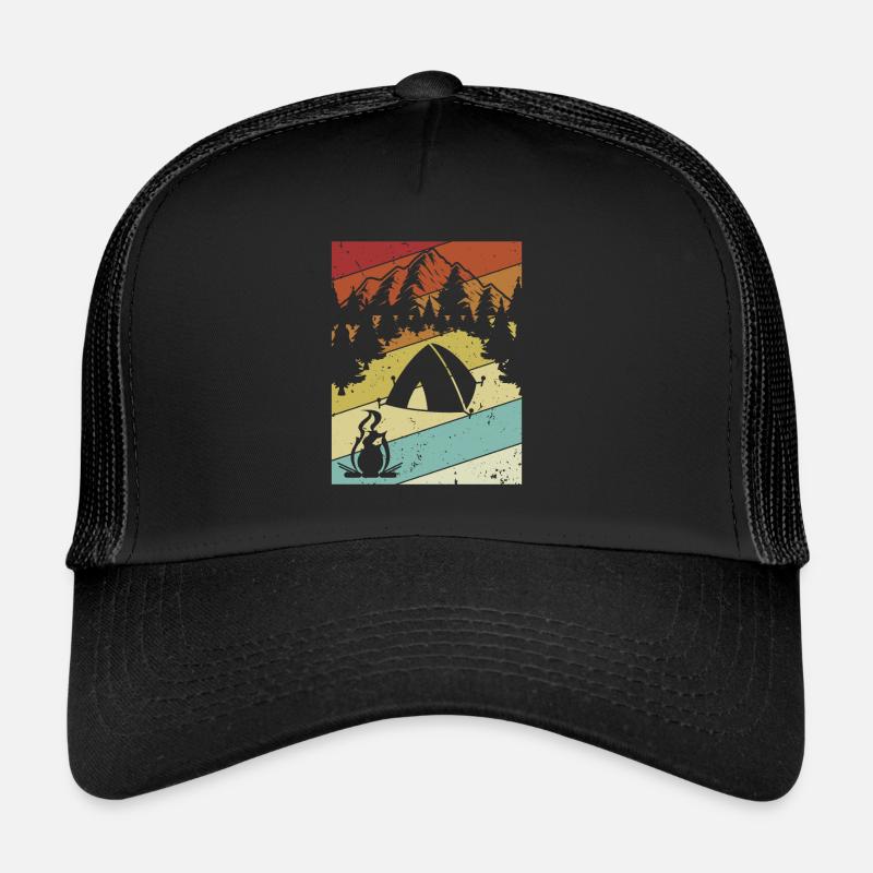 Rétro Camping Tentes Glamping Camper Camping Casquette trucker 