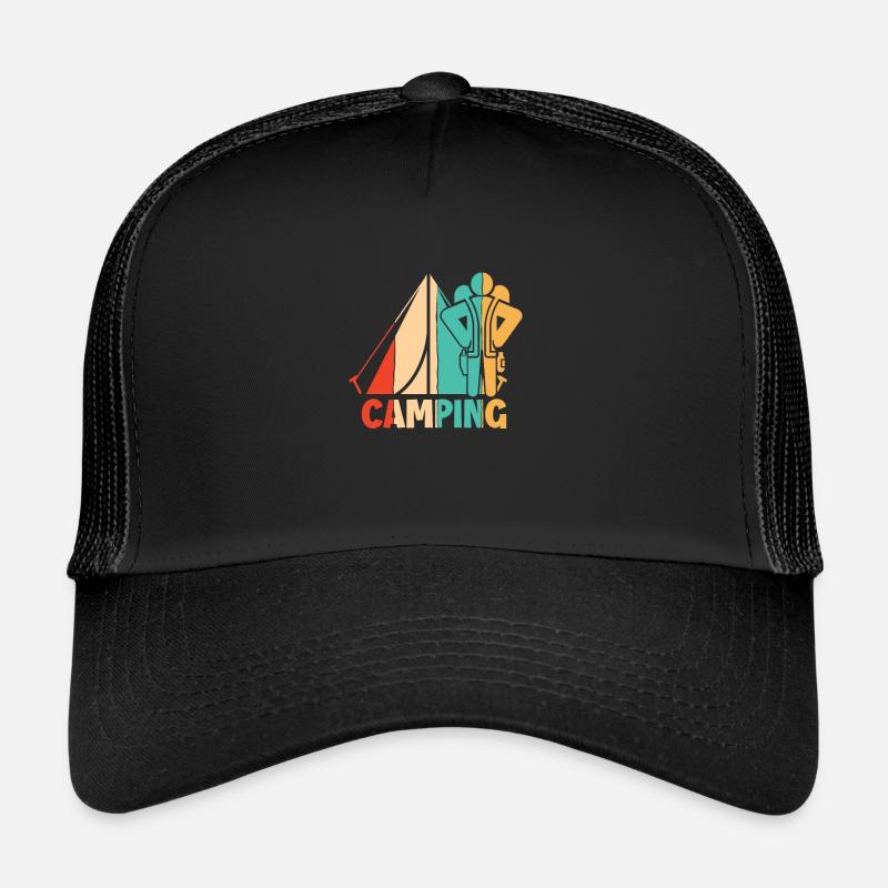 Rétro Camping Tentes Glamping Camper Camping Casquette trucker 