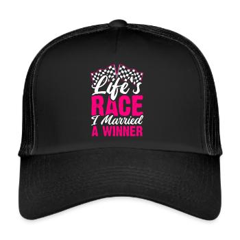 Race Woman Racing Quotes Car Racer Driver - Trucker Cap - black/black - Front