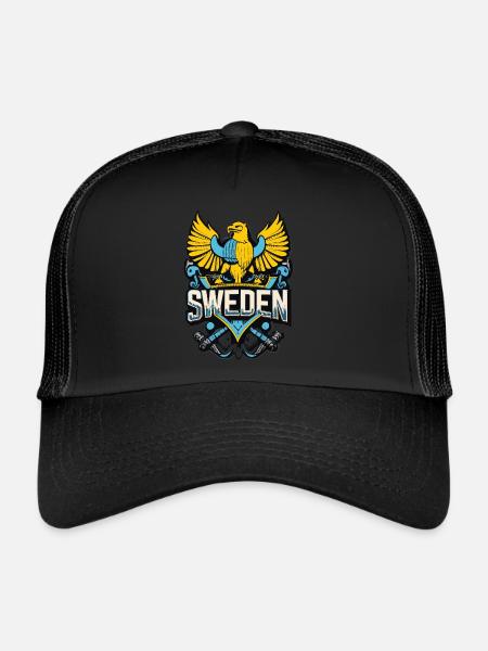 Pride of Sweden - Our Heroic Coat of Arms - Trucker Cap - black/black - Front