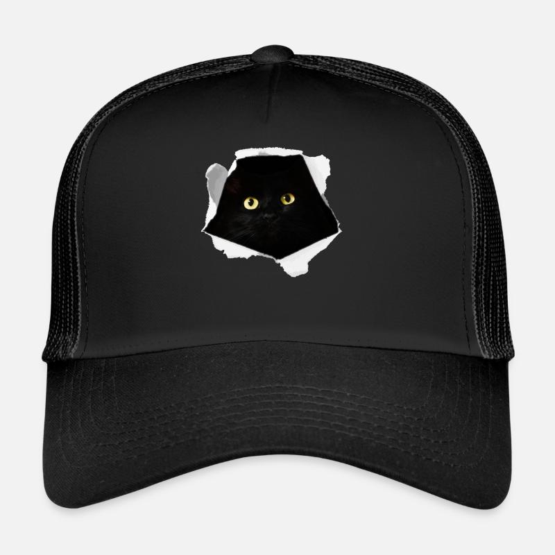 Black Cat Cardboard Adventure Gift Trucker Cap