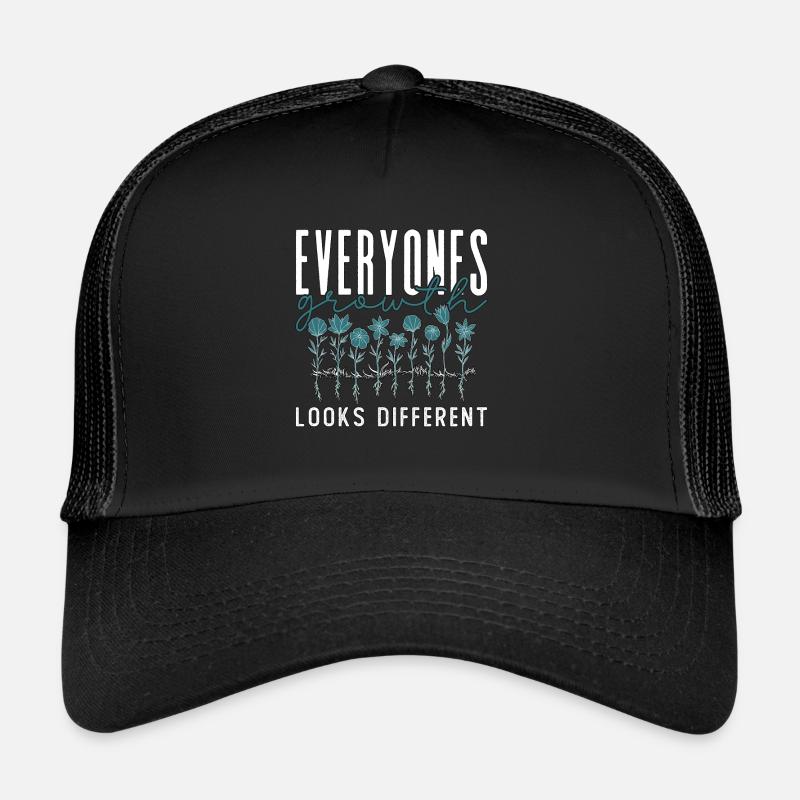 Botany Everyones Growth Looks Different Botanical - Trucker Cap - Schwarz/Schwarz