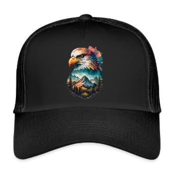 Eagle View: Mountain Landscape and Majesty of the Skies - Trucker Cap - black/black - Front