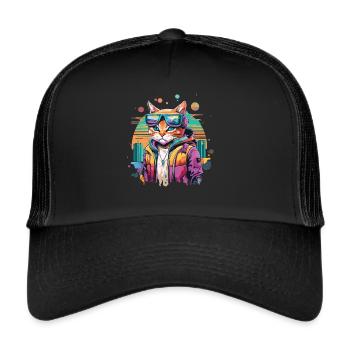 Feline Future: When Cats Conquer the Cyber World - Trucker Cap - black/black - Front