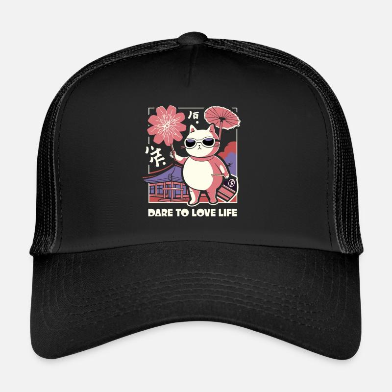 Liebe das Leben wie eine japanische Katze Trucker Cap