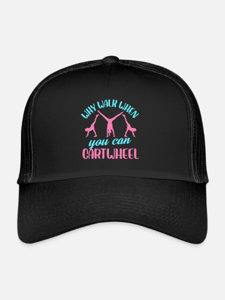 Pourquoi marcher quand on peut faire la roue - Casquette trucker  - noir/noir - Devant