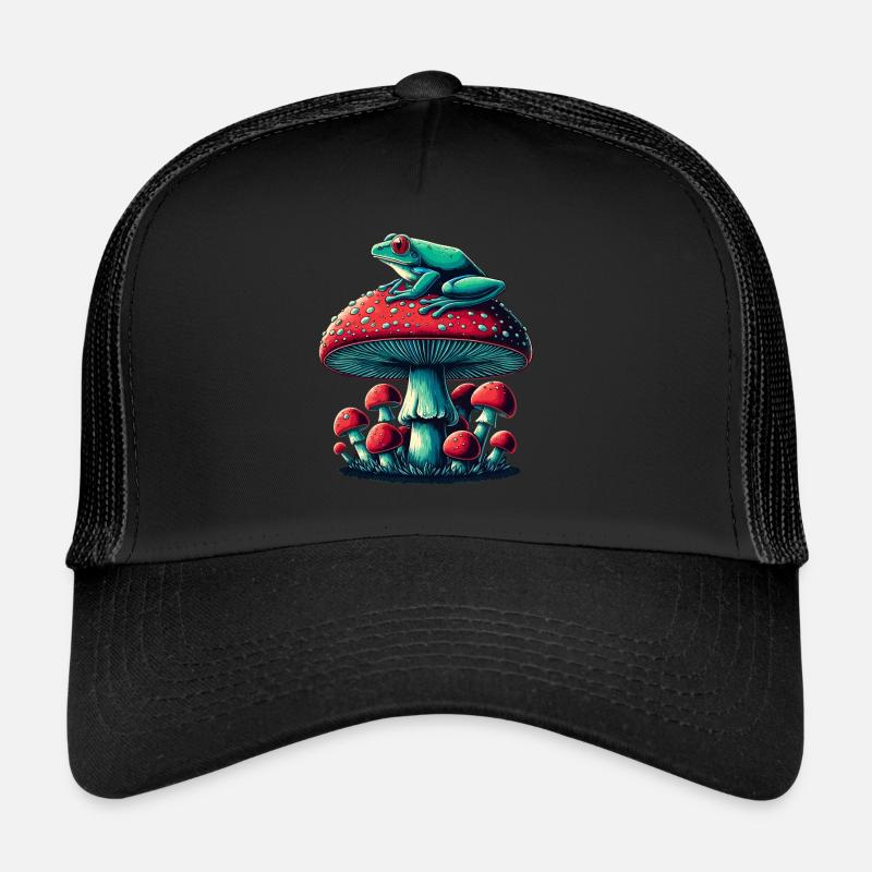 Grenouille mystique et champignon Casquette trucker 