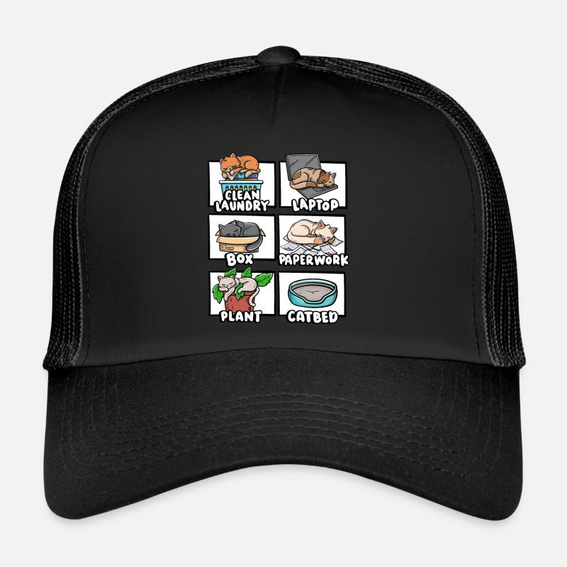 Clean Laundry Box Cat Bed Kitten Lover Sleepy Trucker Cap