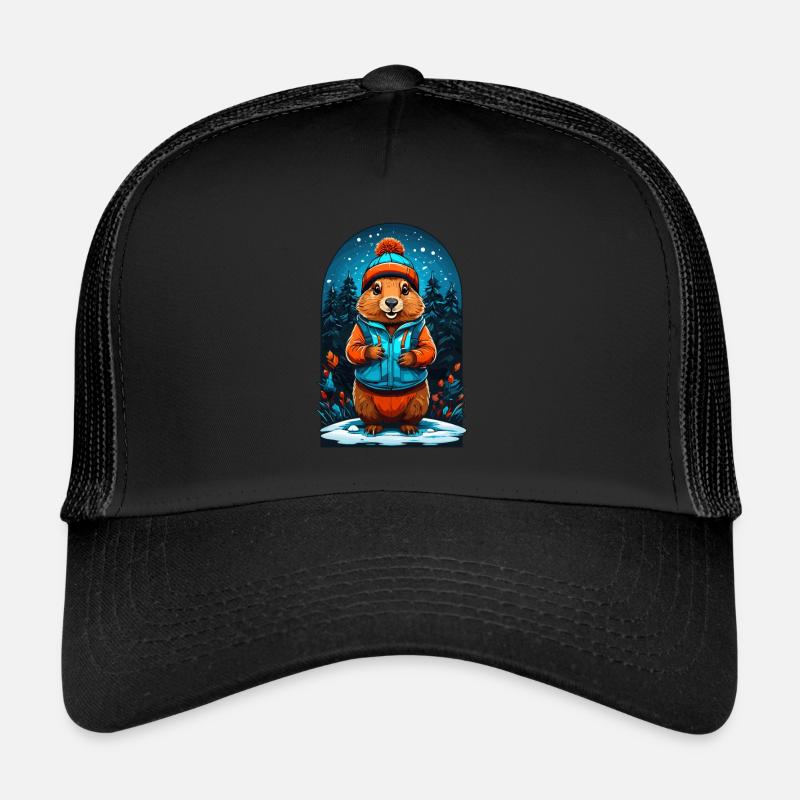 Murmeltier Mit Wintermütze Glückliches Murmeltier Trucker Cap
