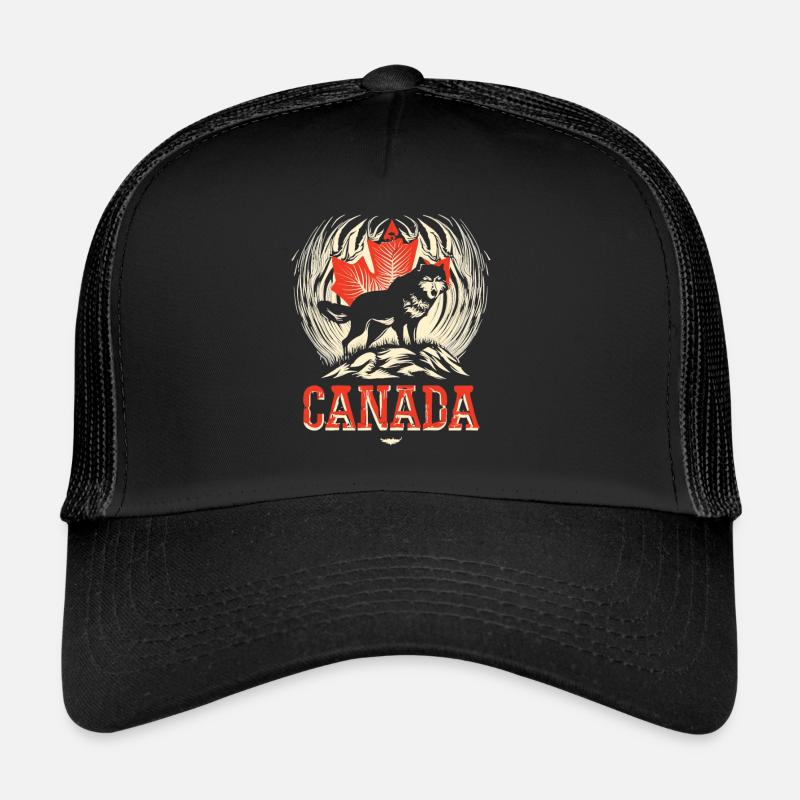 Maple Leaf et Wolf Wilderness of Canada (en anglais seulement) Casquette trucker 