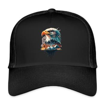 Nature in perfection: eagles and mountain peaks united - Trucker Cap - black/black - Front