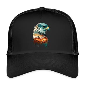 Eagle View: Mountain Landscape and Majesty of the Skies - Trucker Cap - black/black - Front