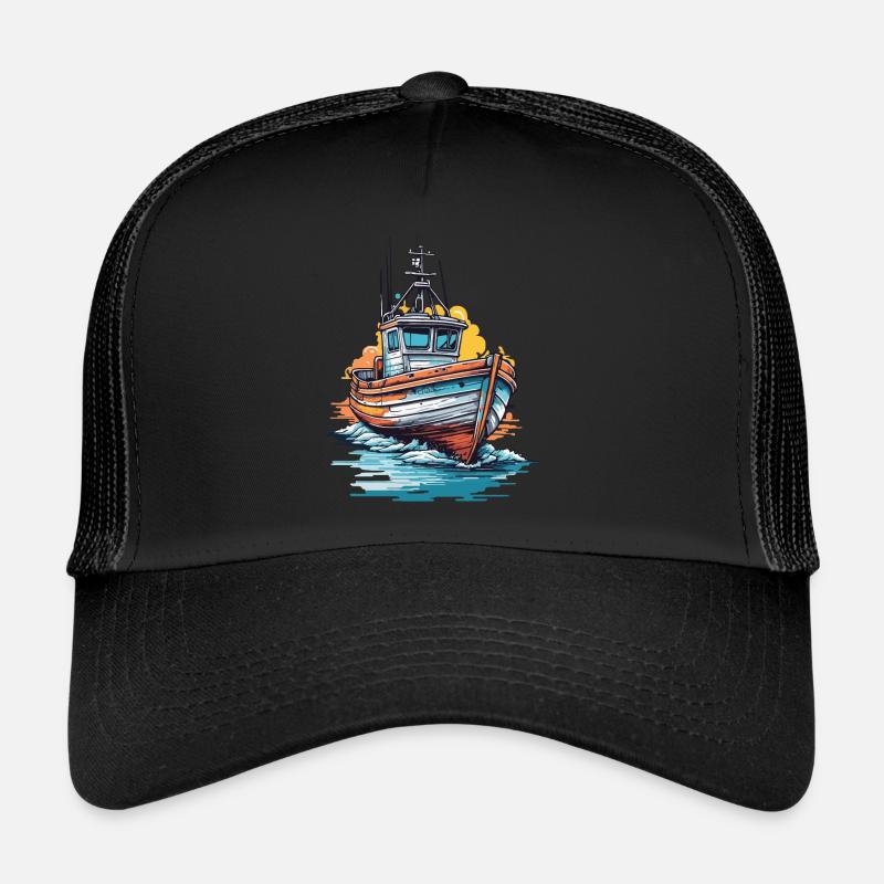 Pêcheur en bateau et pêche d’aventure Casquette trucker 