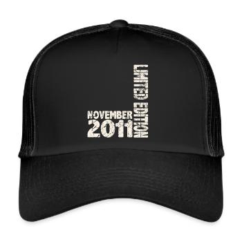 November 2011 Limited Edition 12 Jahren Mann Frau - Trucker Cap - Schwarz/Schwarz - Vorne