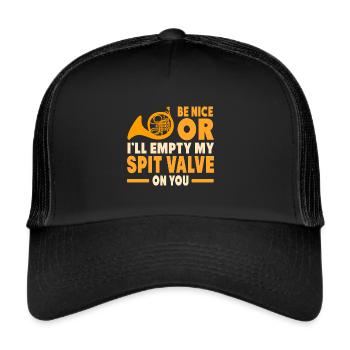 Joueur de cor français Corniste de cuivres - Casquette trucker  - noir/noir - Devant