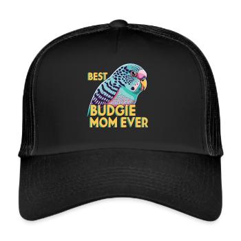 Dedicated to the budgie moms - Trucker Cap - black/black - Front