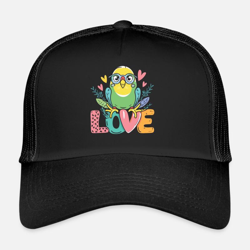 Aimer le design de la perruche Casquette trucker 