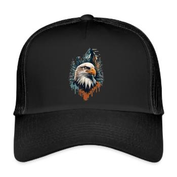 Nature in perfection: eagles and mountain peaks united - Trucker Cap - black/black - Front